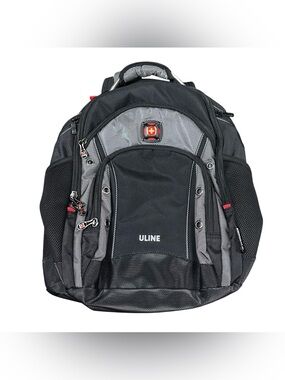 Wenger SwissGear ULINE Laptop Backpack Black Gray Triple Protect Travel Bag